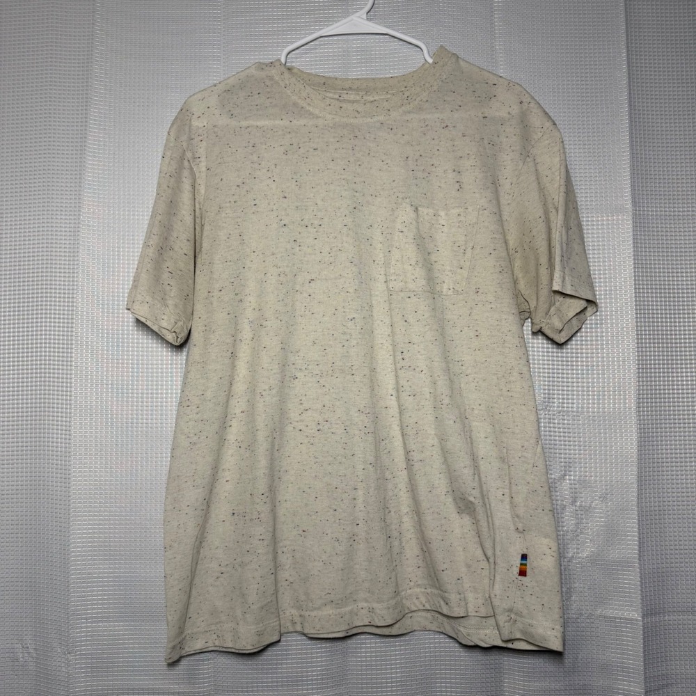Colours Alexander Julian T-Shirt L Cream Confetti Fleck Pocket‎ Tee
